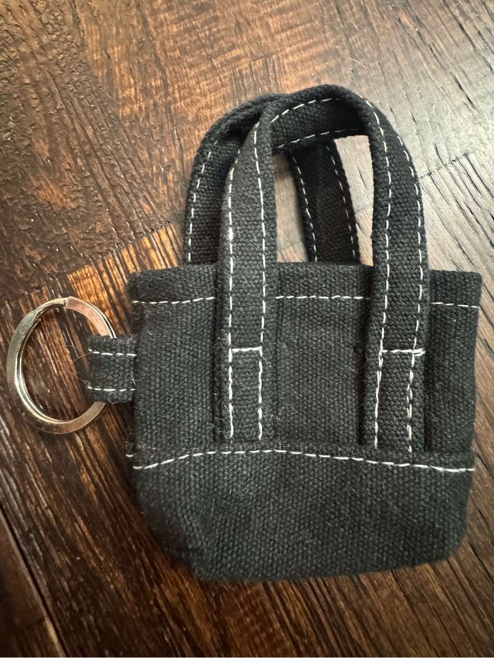 Free People Black Mini Tote Keychain Bag